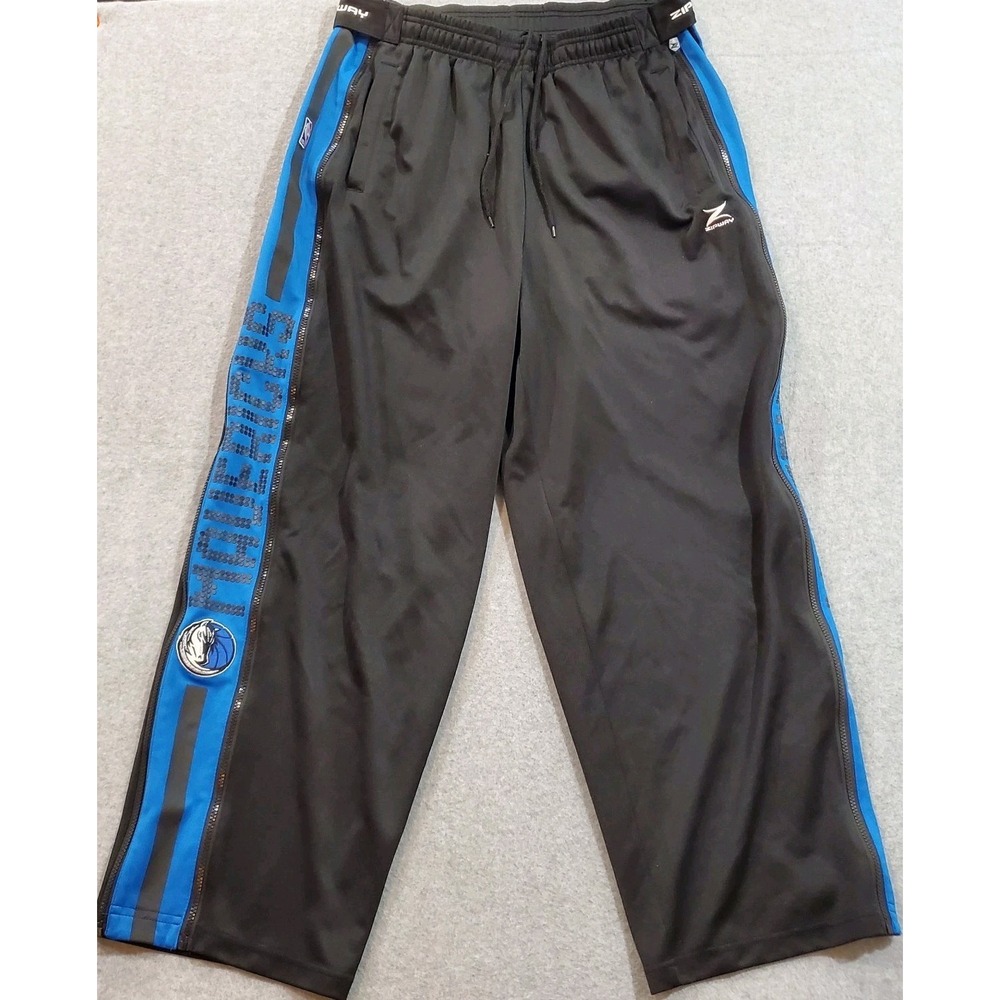 Dallas Mavericks Mavs Zipway Pants Black Blue Size XL Adjustable Waistband‎
